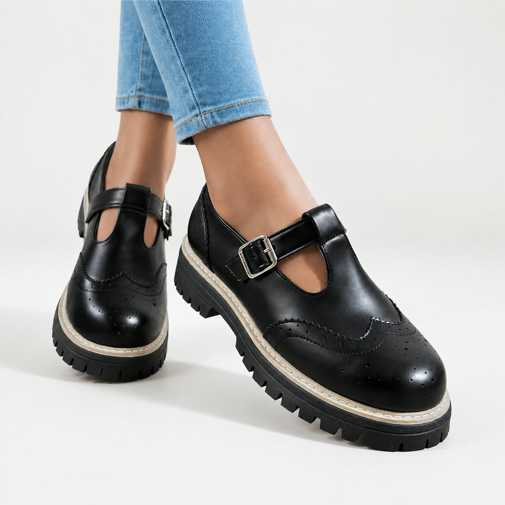 Women's Liora Buckle Brogue Style Mary Jane Sandals