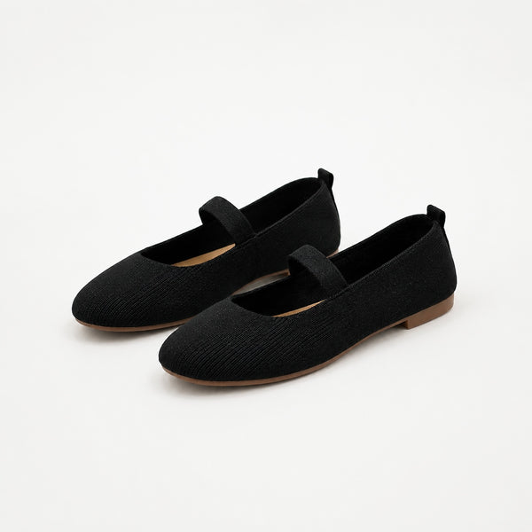Women's Aria Knit Mary Jane Ballet Flats with Elasticated Strap
