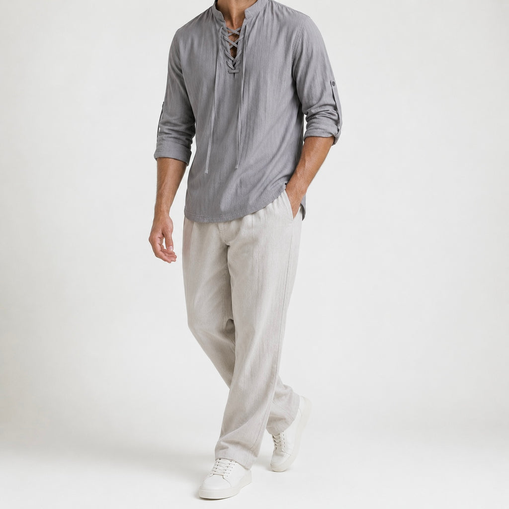 Men's Renzo Lace-up Henley