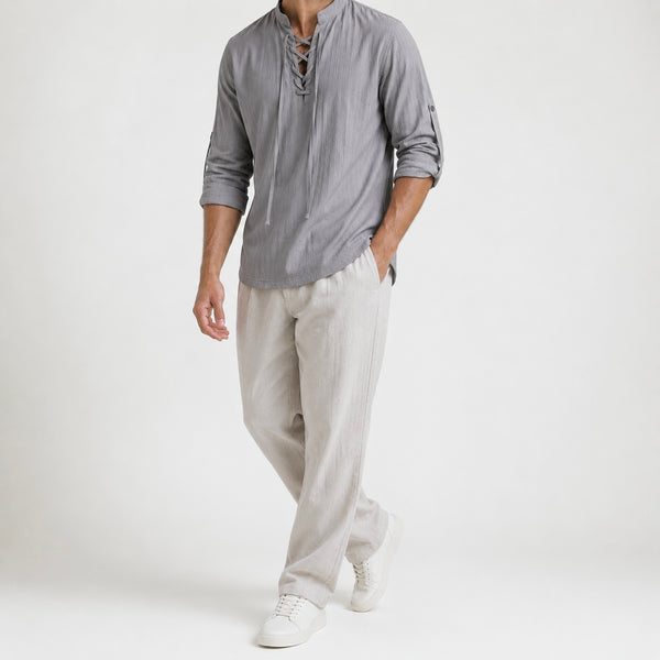 Men's Renzo Lace-up Henley