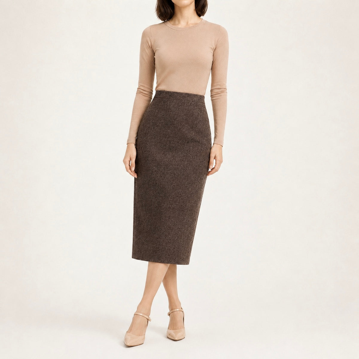 Women's Elin Cotton/Wool Blend Midi Skirt