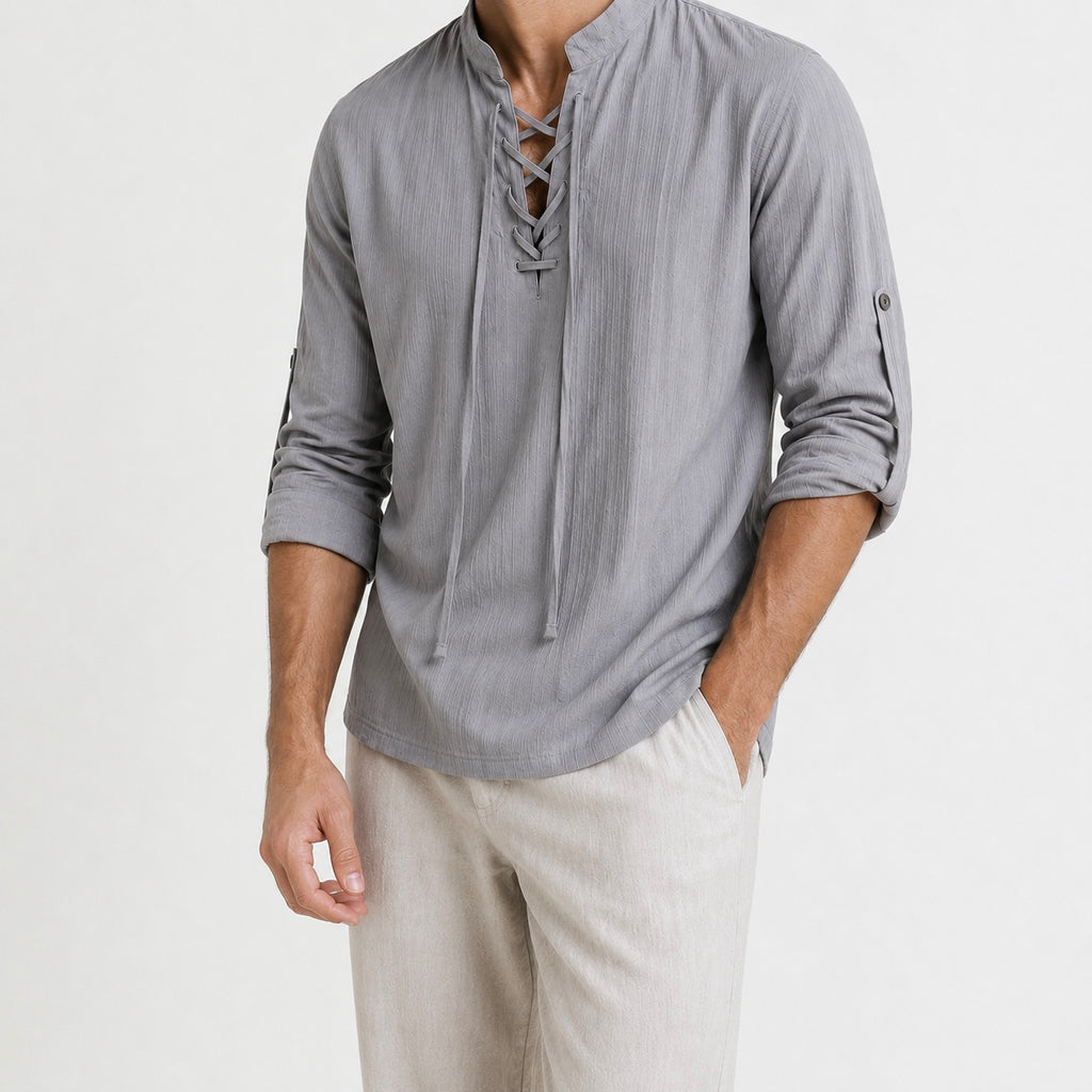 Men's Renzo Lace-up Henley