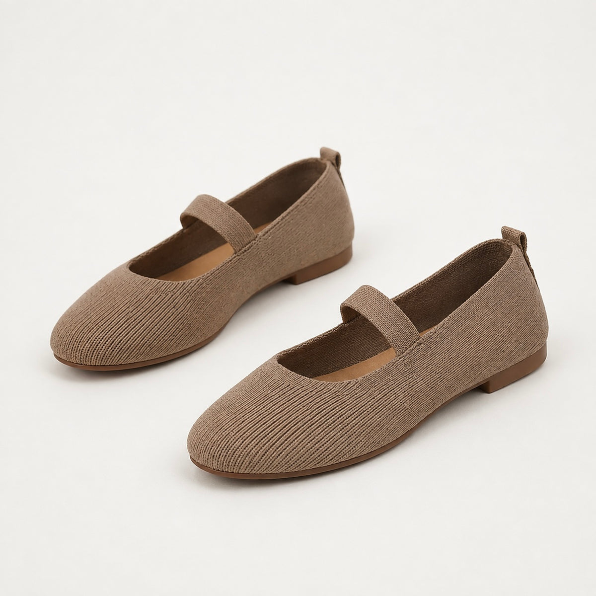 Women's Aria Knit Mary Jane Ballet Flats with Elasticated Strap