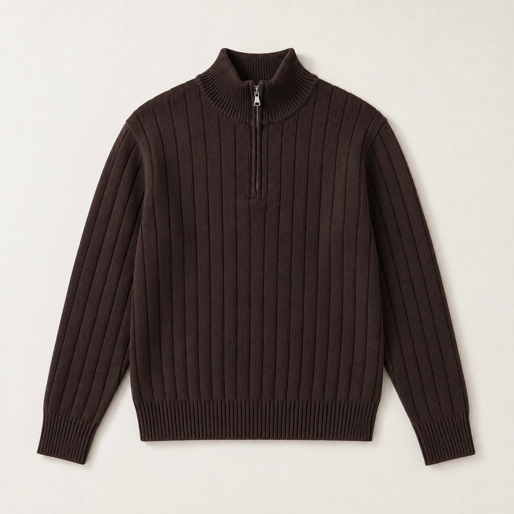 Men's Leon Quarter-Zip Up Knit Smart Jumper - Smart/Office Wear
