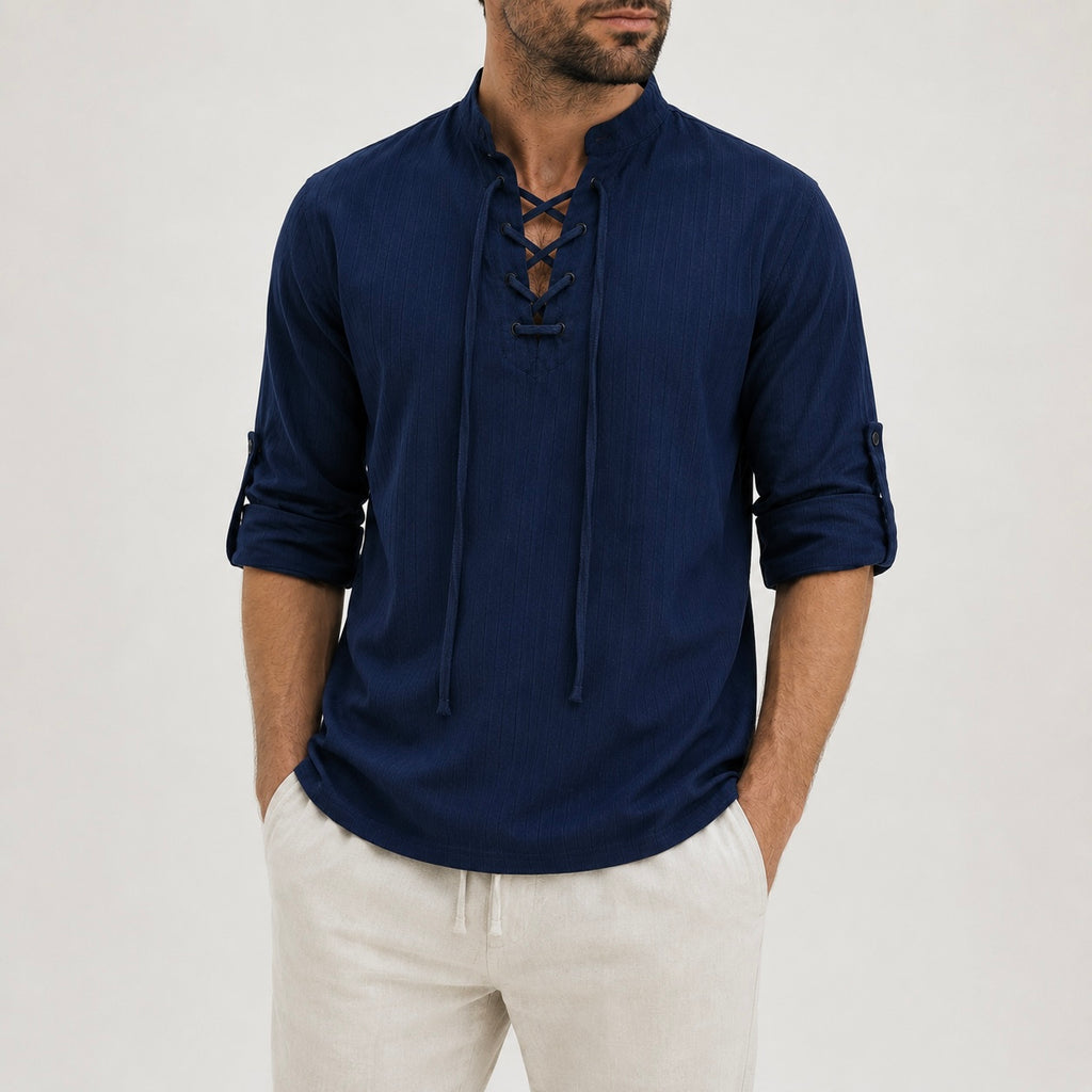 Men's Renzo Lace-up Henley