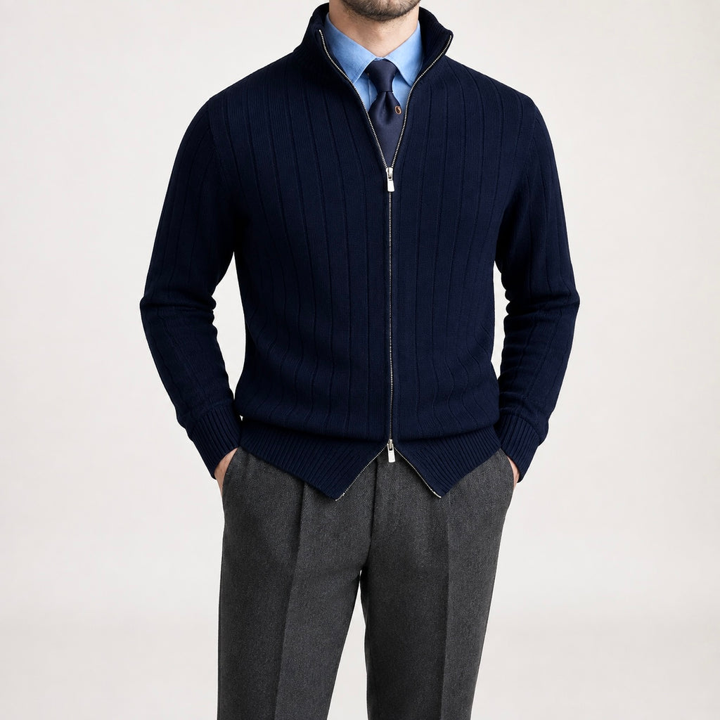 Men's Rowan Zip-Up Knit Smart Jumper - Smart/Office Wear