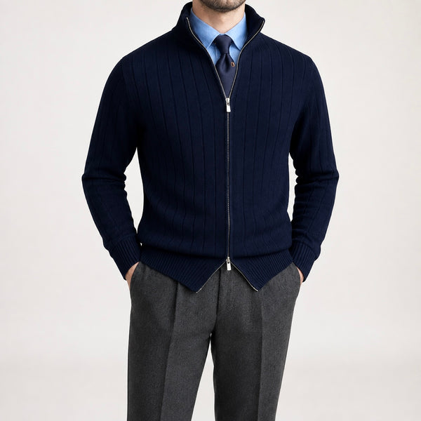 Men's Rowan Zip-Up Knit Smart Jumper - Smart/Office Wear