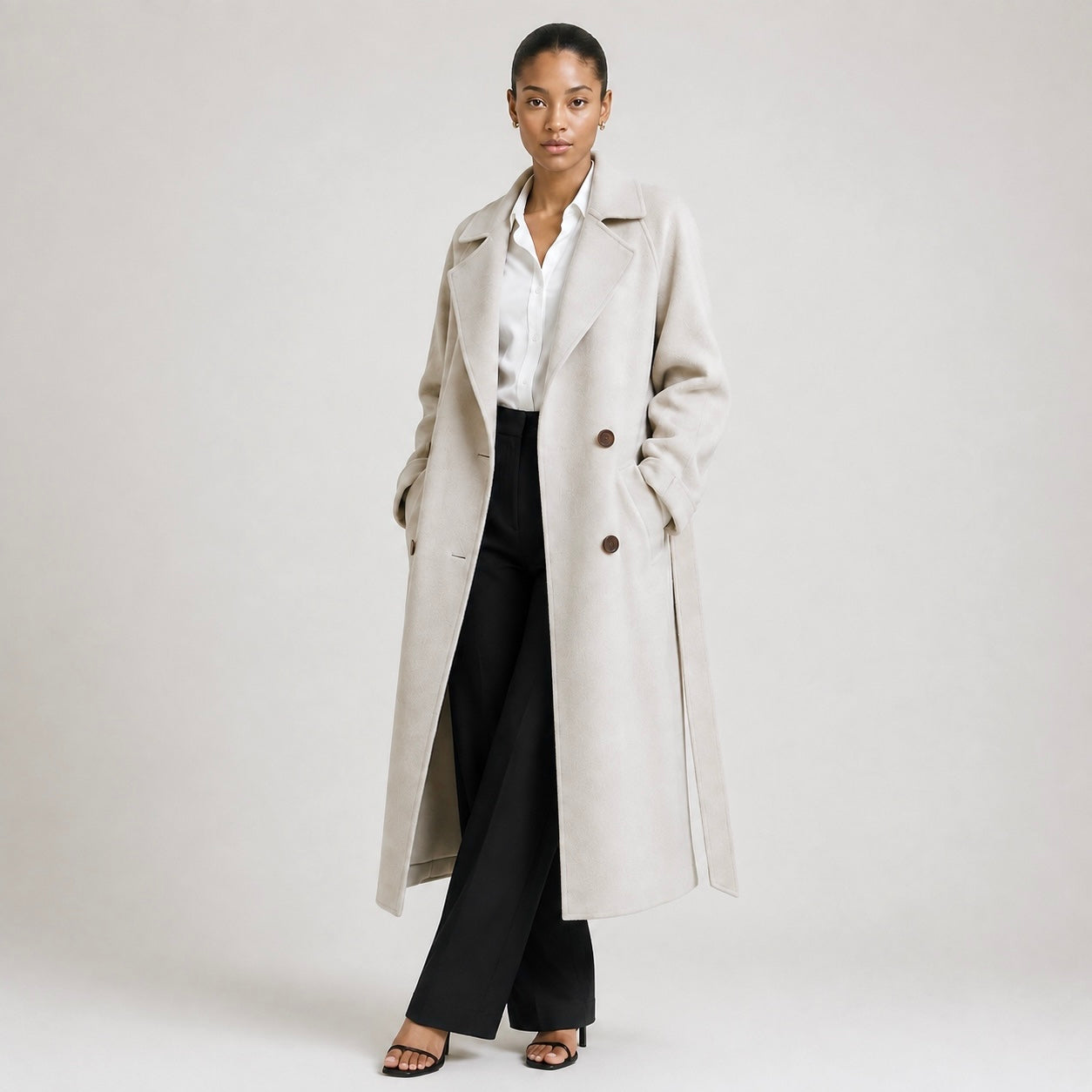 Women’s Simone Longline Cashmere Blend Belted Coat