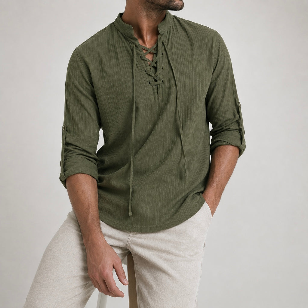 Men's Renzo Lace-up Henley
