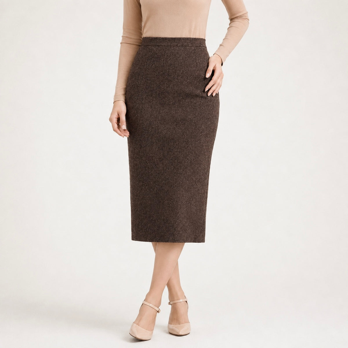 Women's Elin Cotton/Wool Blend Midi Skirt