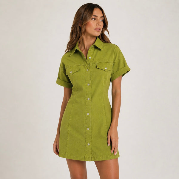 Women's Aria Utility Denim Shirt Casual Dress