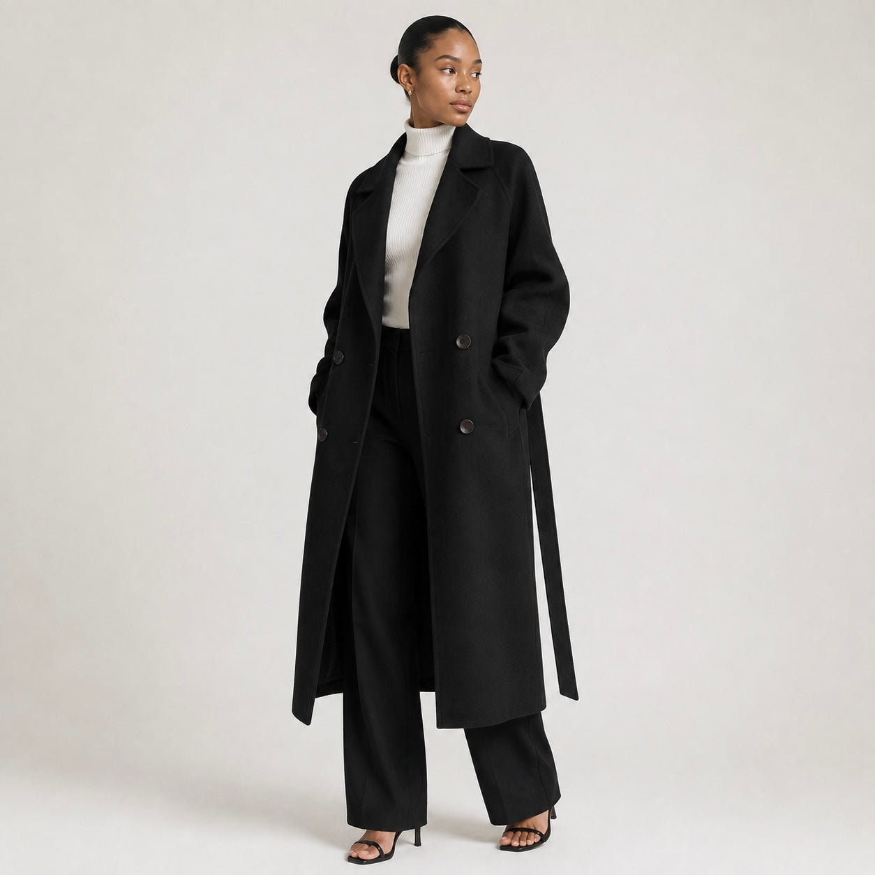 Women’s Simone Longline Cashmere Blend Belted Coat