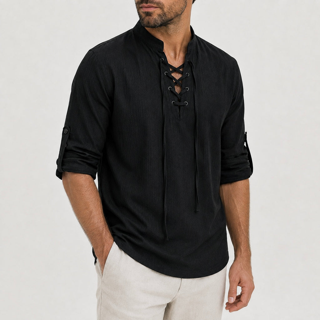 Men's Renzo Lace-up Henley