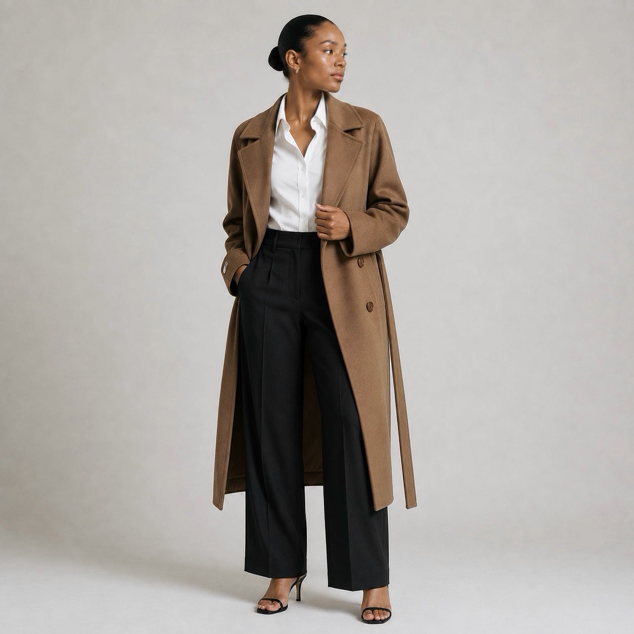 Women’s Simone Longline Cashmere Blend Belted Coat