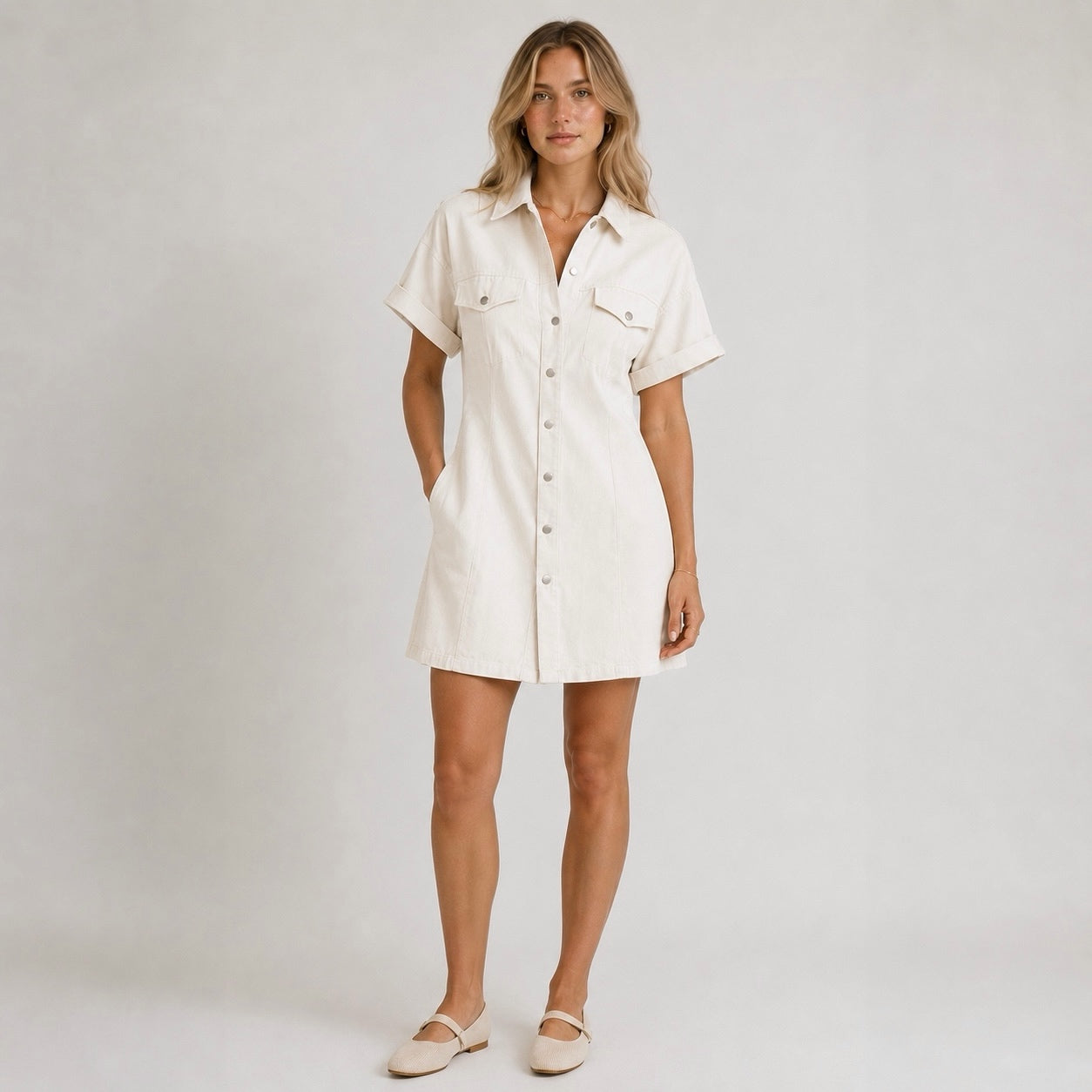 Women's Aria Utility Denim Shirt Casual Dress