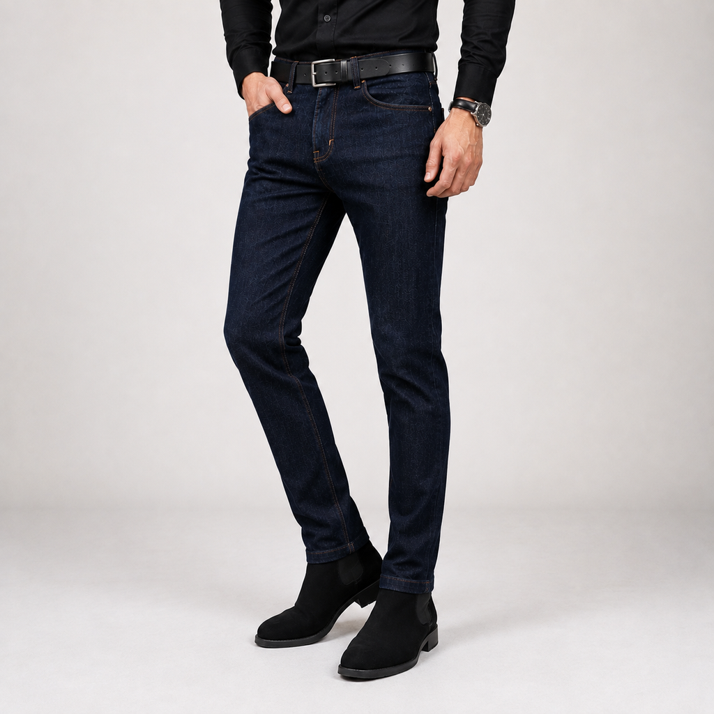 Men's Alden Denim Structured Straight-Leg Jeans